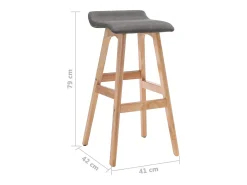 Silla de bar de tela gris oscuro