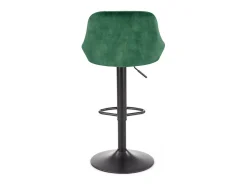Silla de bar de terciopelo verde con estructura de metal negro BOHORT