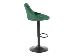 Silla de bar de terciopelo verde con estructura de metal negro BOHORT