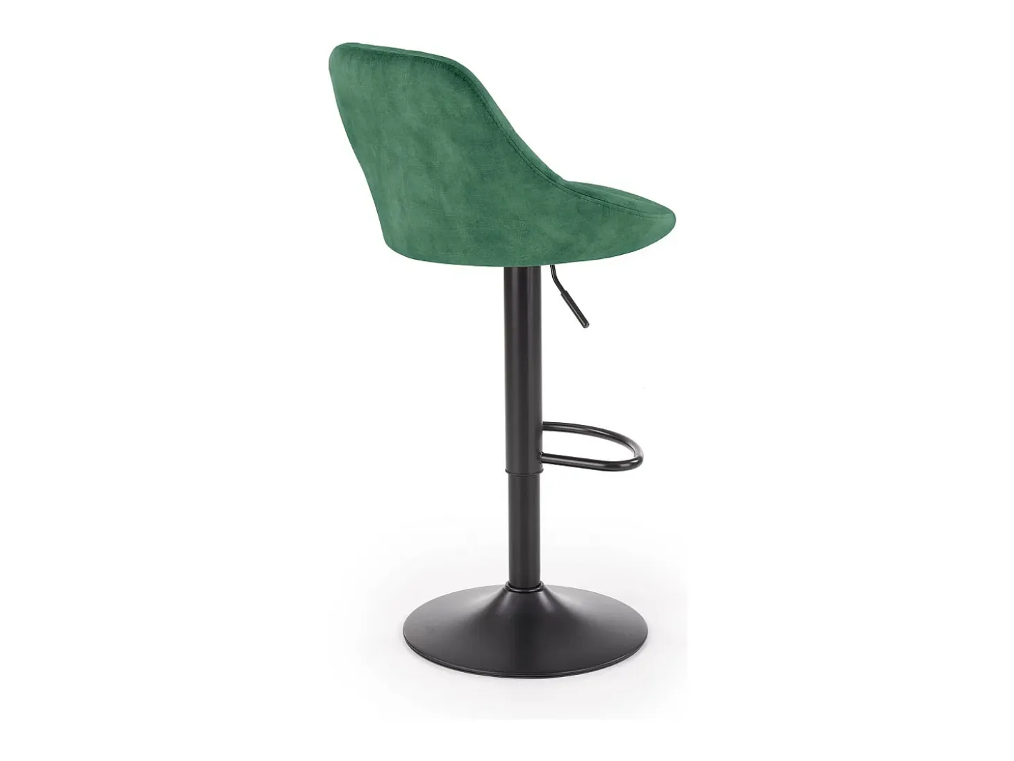 Silla de bar de terciopelo verde con estructura de metal negro BOHORT