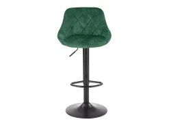 Silla de bar de terciopelo verde con estructura de metal negro BOHORT