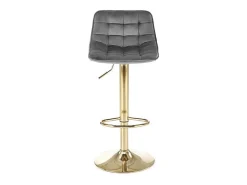 Silla de bar de terciopelo gris con base de metal dorado Explicación