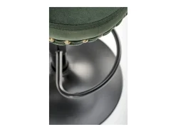 Silla de bar de terciopelo verde oscuro con respaldo tapizado Mandy