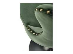 Silla de bar de terciopelo verde oscuro con respaldo tapizado Mandy