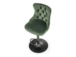 Silla de bar de terciopelo verde oscuro con respaldo tapizado Mandy