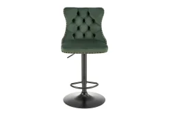 Silla de bar de terciopelo verde oscuro con respaldo tapizado Mandy