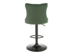 Silla de bar de terciopelo verde oscuro con respaldo tapizado Mandy