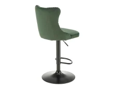 Silla de bar de terciopelo verde oscuro con respaldo tapizado Mandy