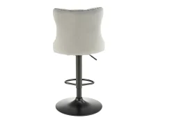 Silla de bar de terciopelo gris con respaldo tapizado Mandy