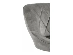 Silla de bar de terciopelo gris con estructura de metal negro BOHORT