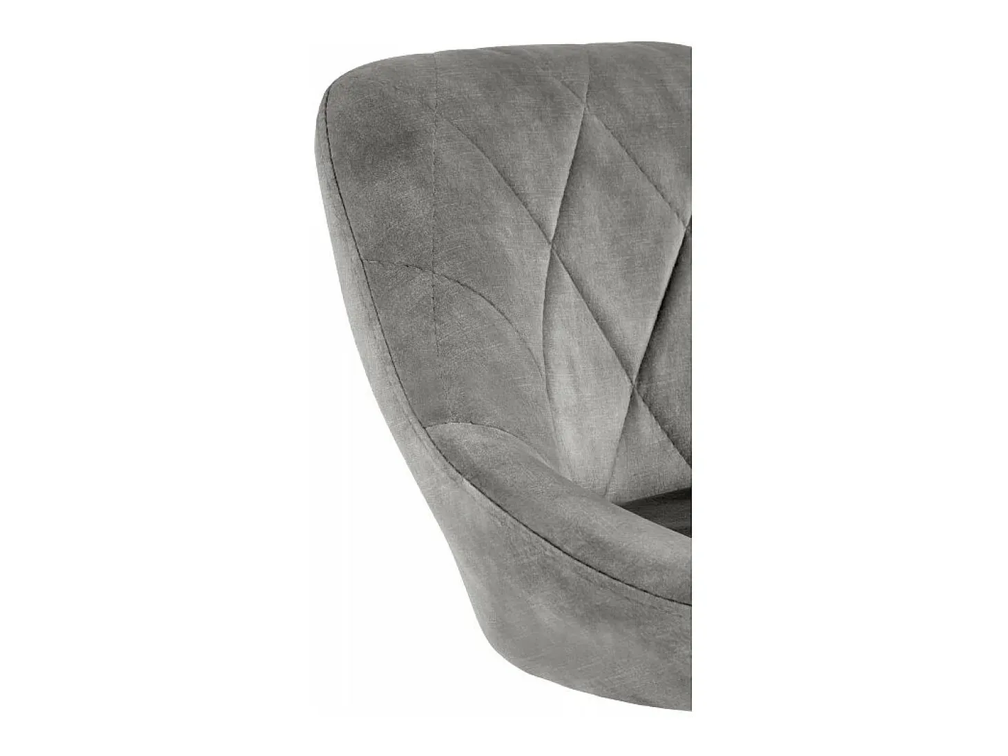 Silla de bar de terciopelo gris con estructura de metal negro BOHORT