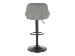 Silla de bar de terciopelo gris con estructura de metal negro BOHORT