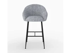 Silla de bar en tejido bouclé gris 76 cm - Socky