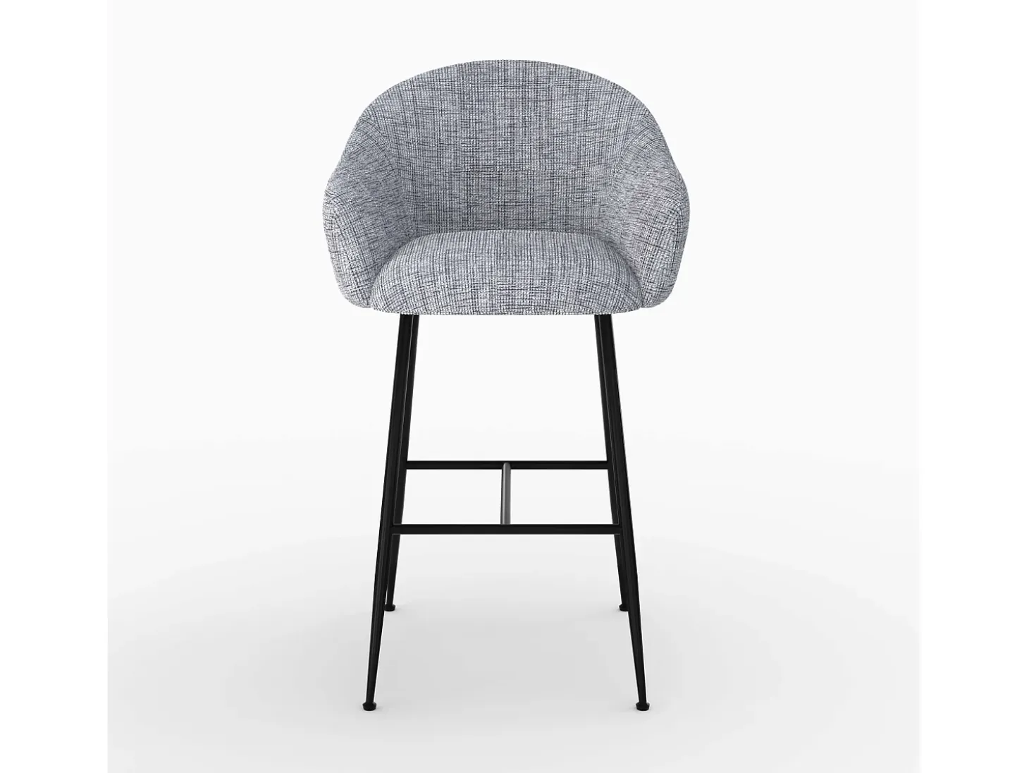 Silla de bar en tejido bouclé gris 76 cm - Socky