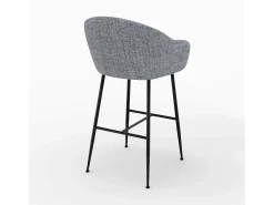 Silla de bar en tejido bouclé gris 76 cm - Socky