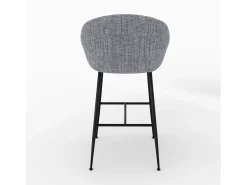 Silla de bar en tejido bouclé gris 76 cm - Socky