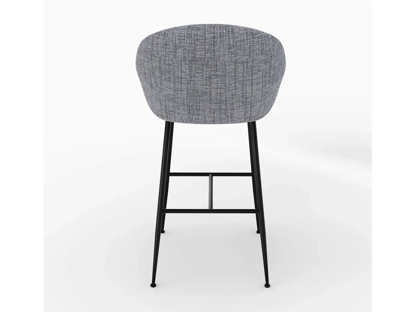 Silla de bar en tejido bouclé gris 76 cm - Socky