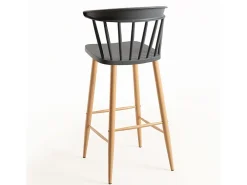 Silla de bar gris con patas de metal efecto natural Kury 77 cm