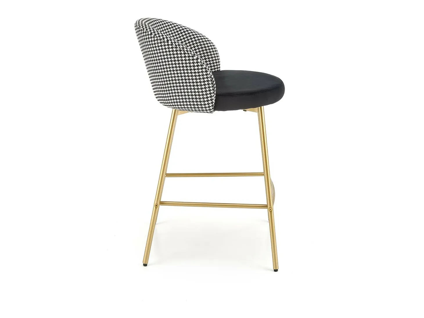 Silla de bar negra con respaldo de pata de gallo Lana