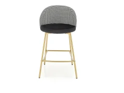 Silla de bar negra con respaldo de pata de gallo Lana