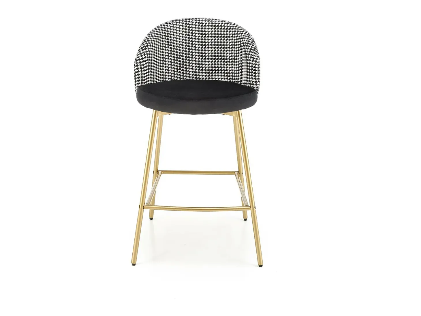 Silla de bar negra con respaldo de pata de gallo Lana