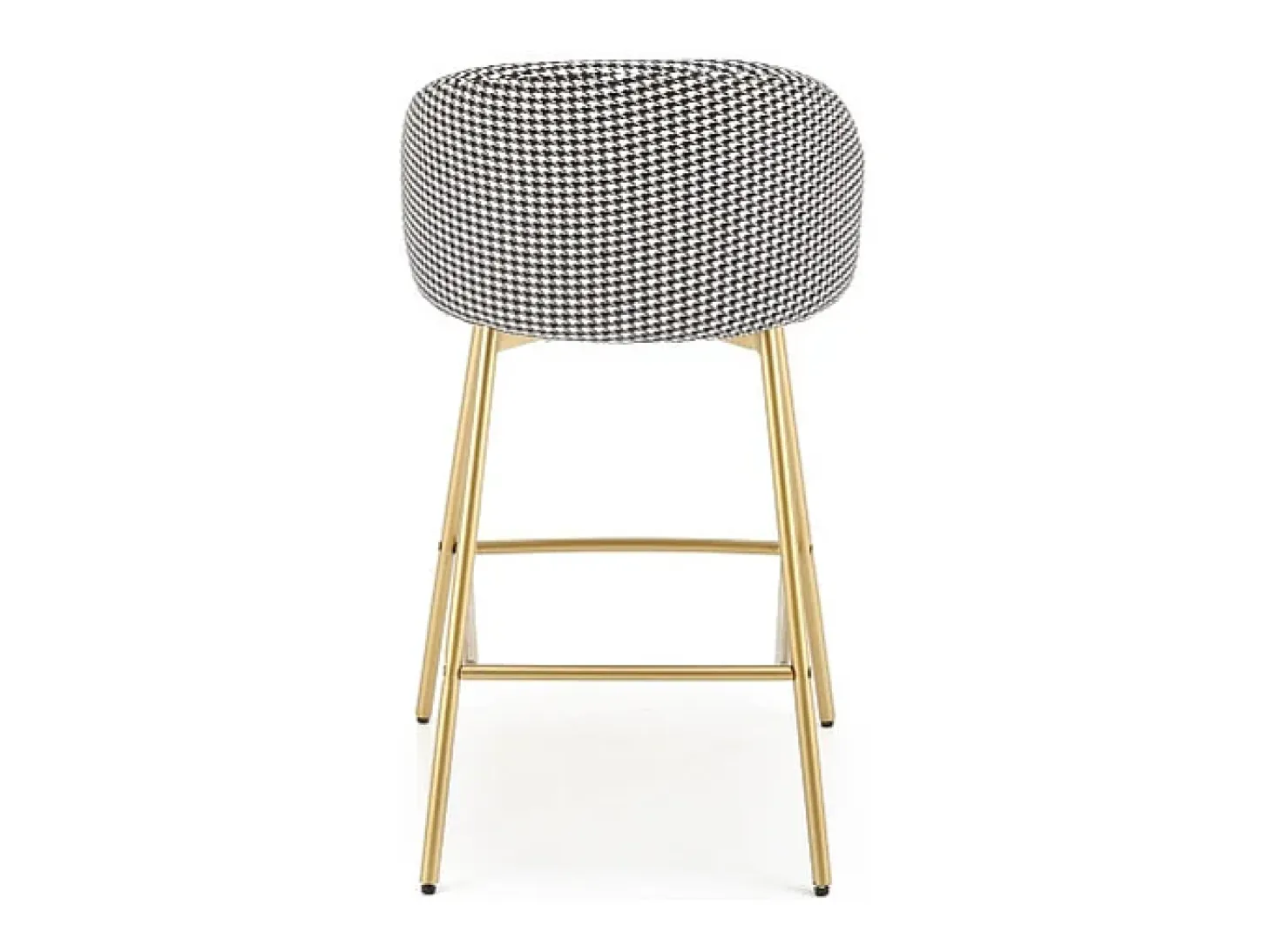 Silla de bar negra con respaldo de pata de gallo Lana