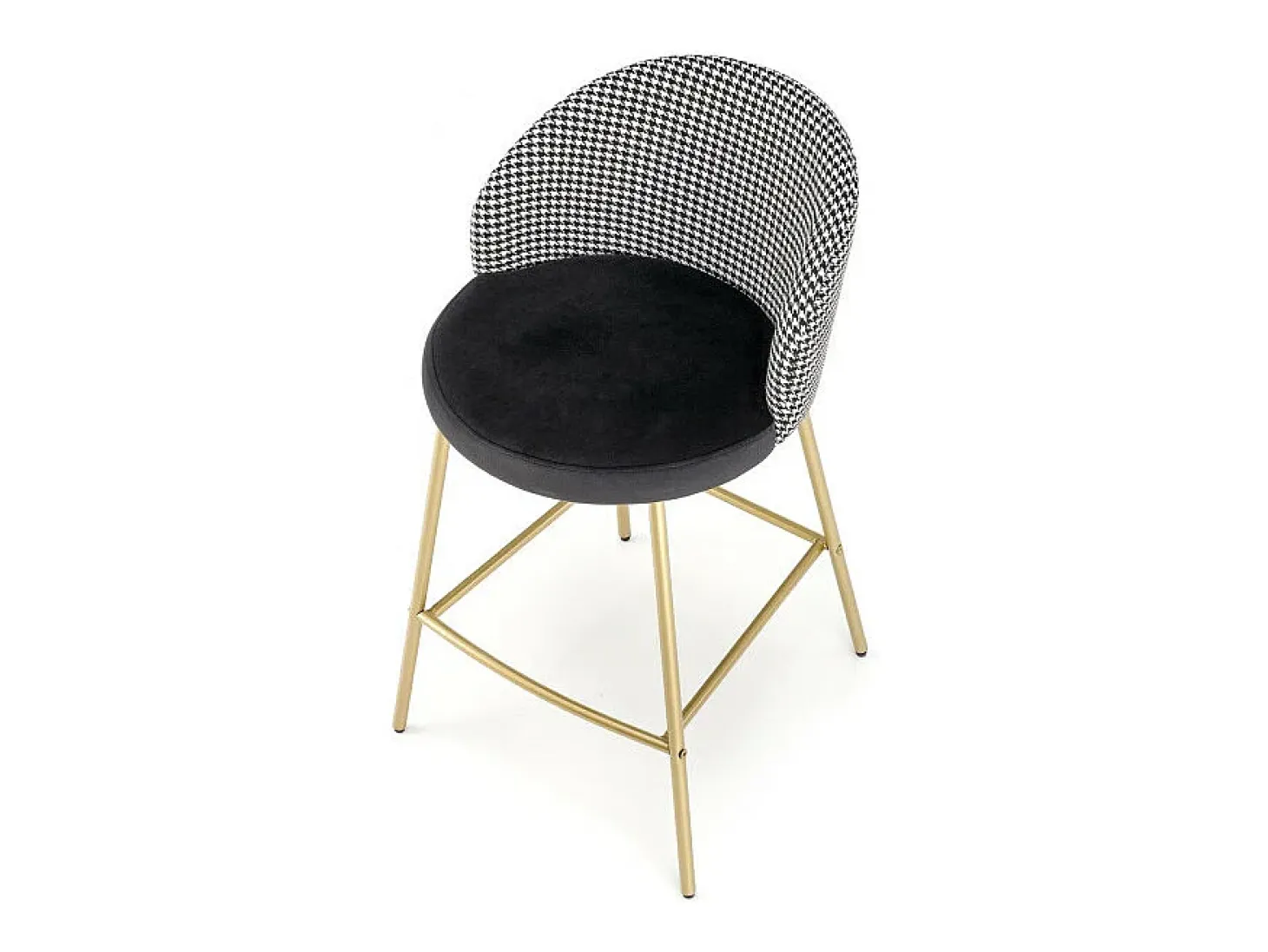 Silla de bar negra con respaldo de pata de gallo Lana