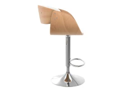 Silla de bar regulable en piel sintética blanca 62,5/83,5 cm - Adelmar