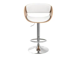 Silla de bar regulable en piel sintética blanca 62,5/83,5 cm - Adelmar