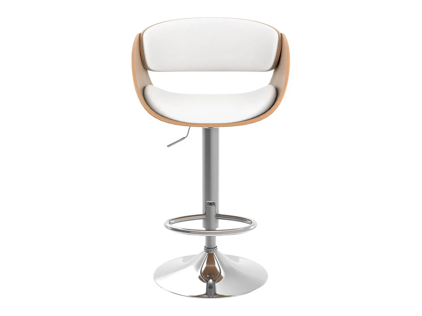 Silla de bar regulable en piel sintética blanca 62,5/83,5 cm - Adelmar