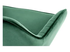 Silla de bar regulable en altura de terciopelo verde con patas de metal EDEN