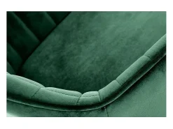 Silla de bar regulable en altura de terciopelo verde con patas de metal EDEN