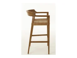 Silla de bar SUKA de madera de roble – Diseño contemporáneo-Color Marrón