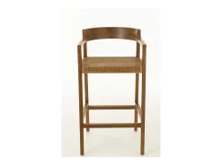 Silla de bar SUKA de madera de roble – Diseño contemporáneo-Color Marrón