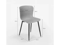 Silla de bar y cocina moderna en polipropileno y metal Chloe - Rojo