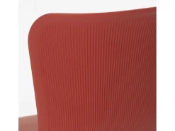 Silla de bar y cocina moderna en polipropileno y metal Chloe - Rojo