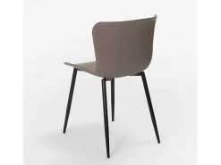 Silla de bar y cocina moderna en polipropileno y metal Chloe - Gris Oscuro