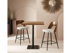 Silla de barra en tela beige L45 cm - AUSTIN
