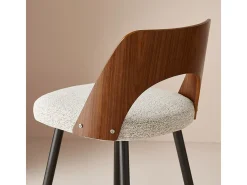 Silla de barra en tela beige L45 cm - AUSTIN