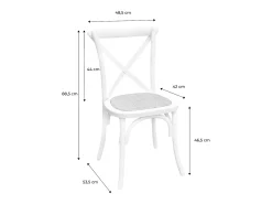 Silla de bistró vintage de madera, set de 4 marrón viejo
