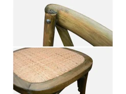 Silla de bistró vintage de madera, set de 4 marrón viejo