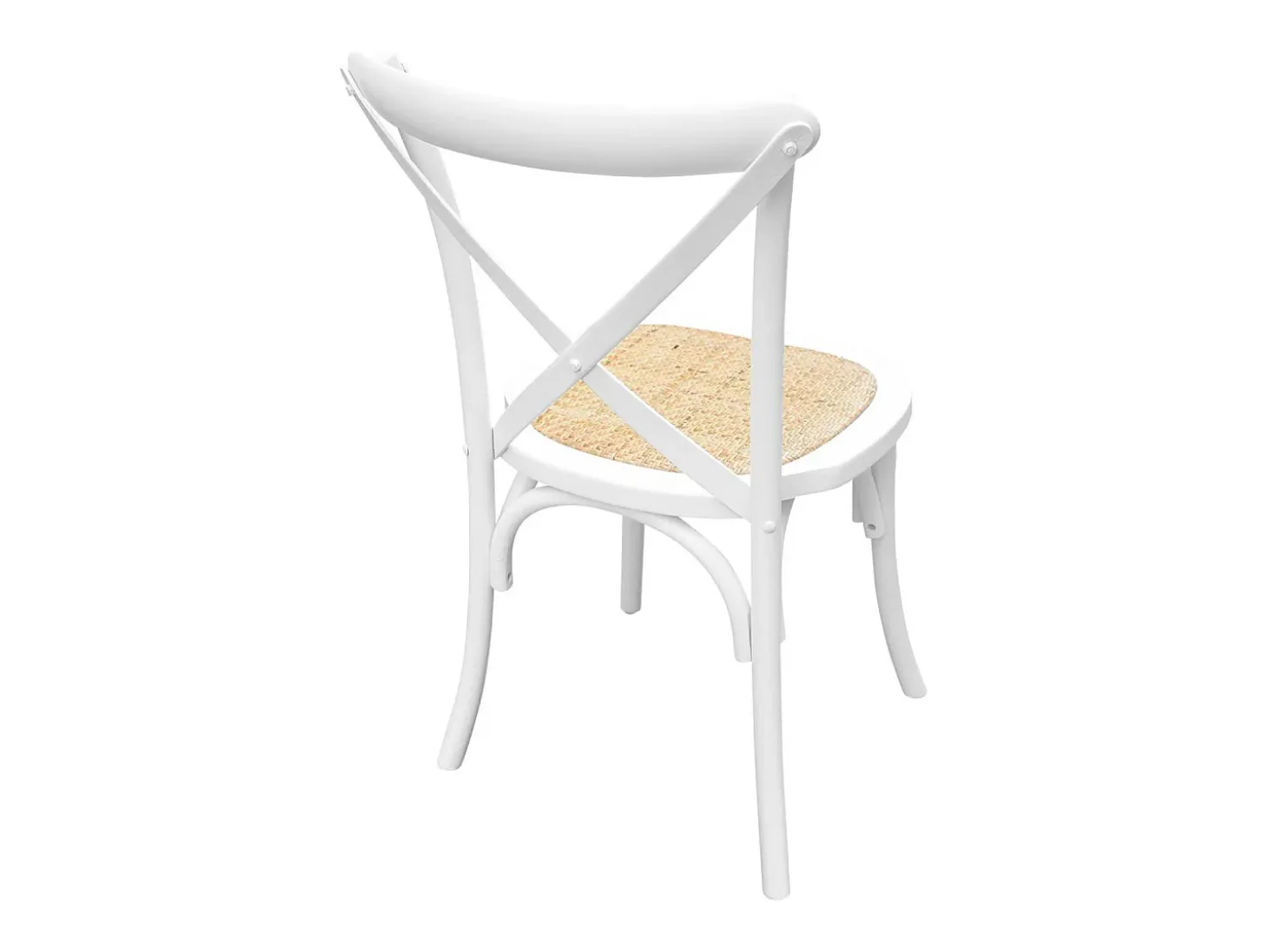 Silla de bistró vintage de madera, set de 2 blanco