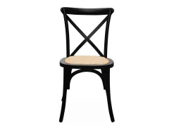 Silla de bistró vintage de madera, set de 4 negro