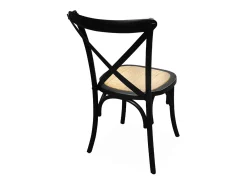 Silla de bistró vintage de madera, set de 4 negro