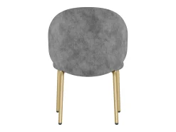 Silla de chenilla gris con patas de metal dorado
