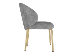 Silla de chenilla gris con patas de metal dorado