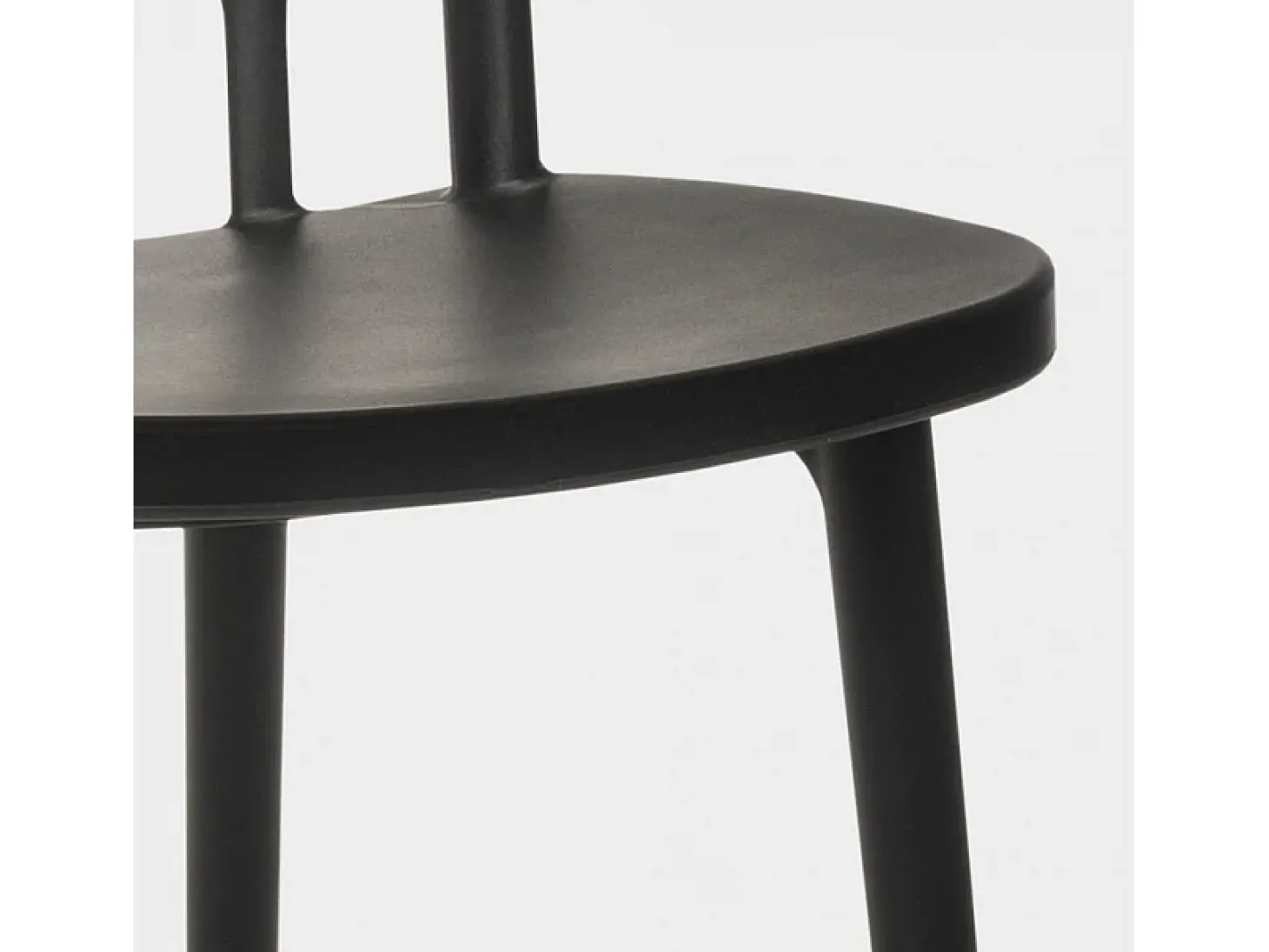 Silla de cocina de diseño moderno y jardín de polipropileno Flow - Negro
