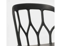 Silla de cocina de diseño moderno y jardín de polipropileno Flow - Negro