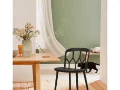 Silla de cocina de diseño moderno y jardín de polipropileno Flow - Negro