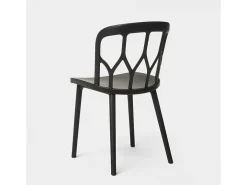 Silla de cocina de diseño moderno y jardín de polipropileno Flow - Negro